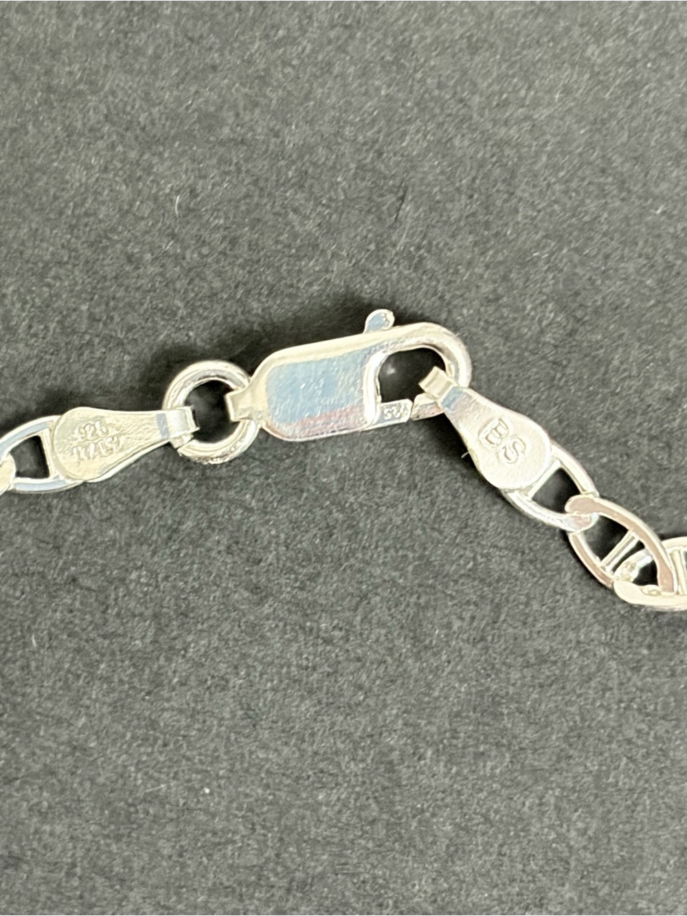 Sterling Silver Mariner Link Anklet - Silver 10” - Picture 3 of 3
